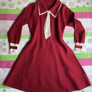 𝜗𝜚⋆₊˚ heavy red winter dress